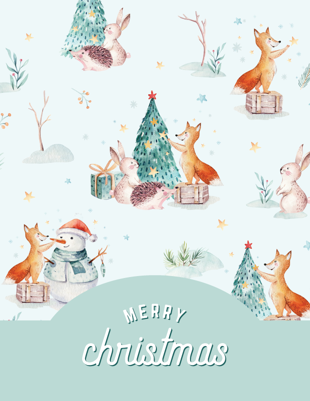Fox & Tree Merry Christmas