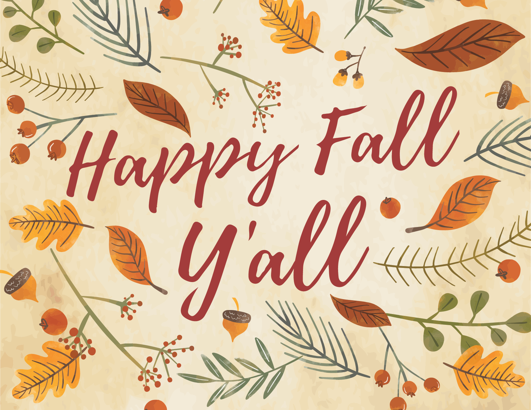 Happy Fall Y'all Autumn Leaves